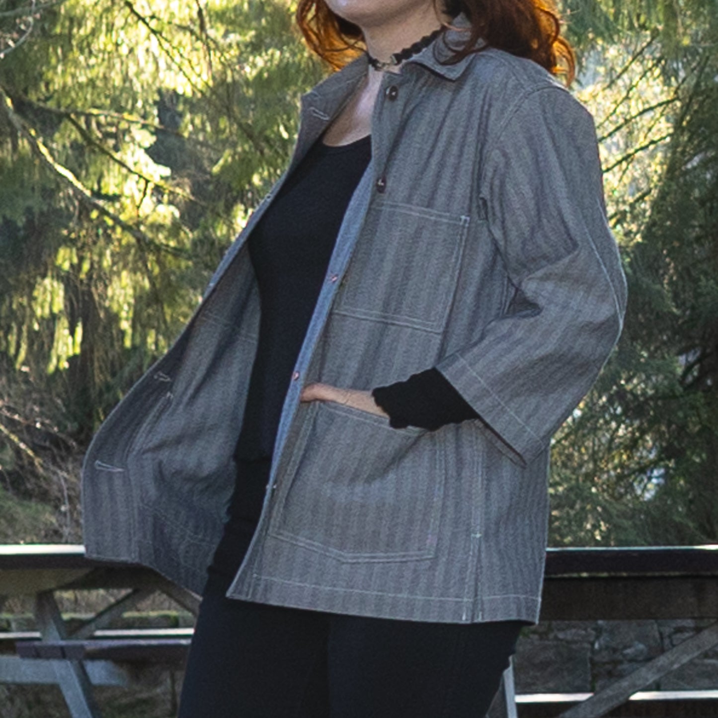 Women's Fisher Stripe Work Smock